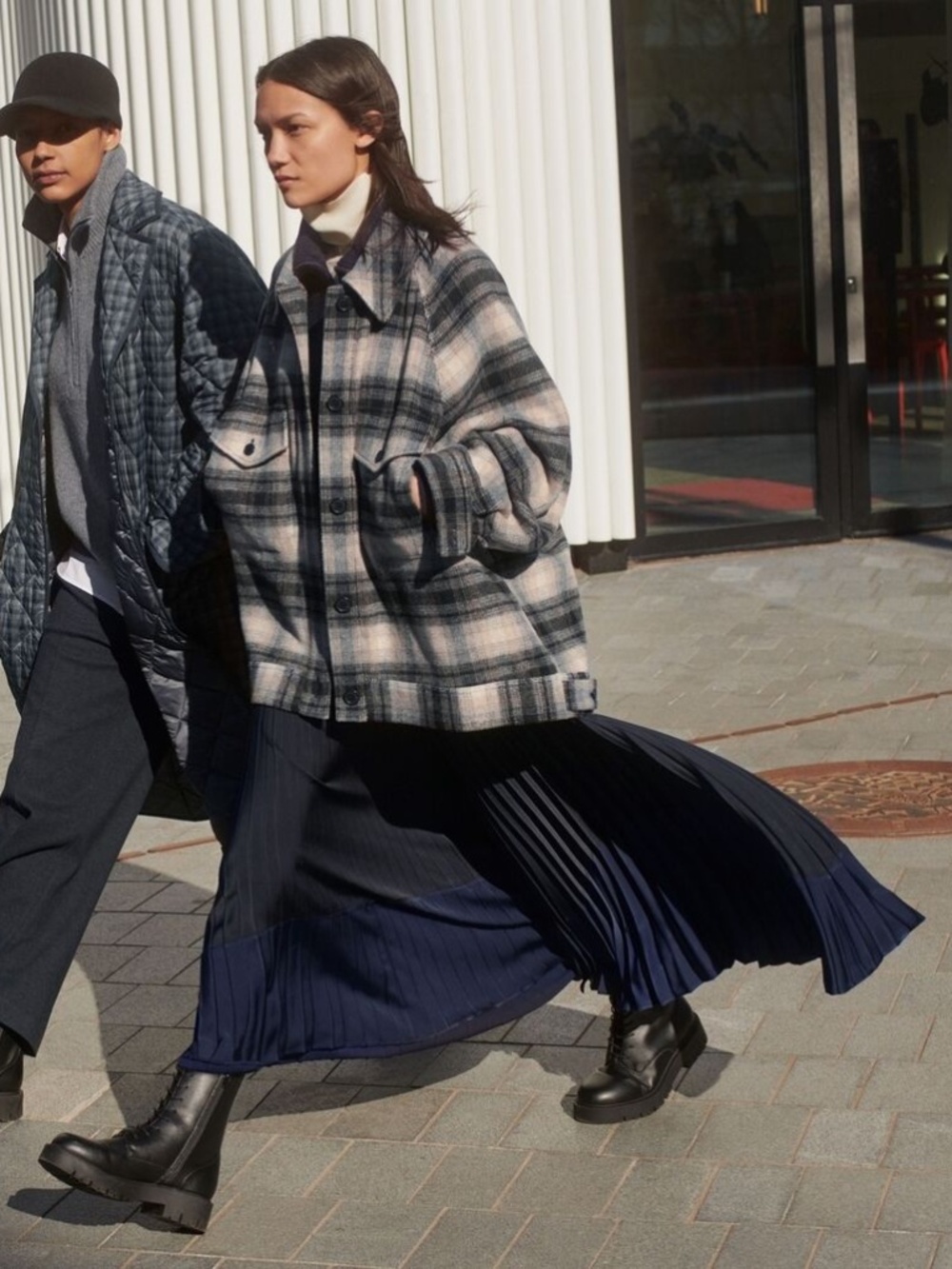 NWT UNIQLO x Clare Waight Keller Pleated Colour Block Skirt Size M